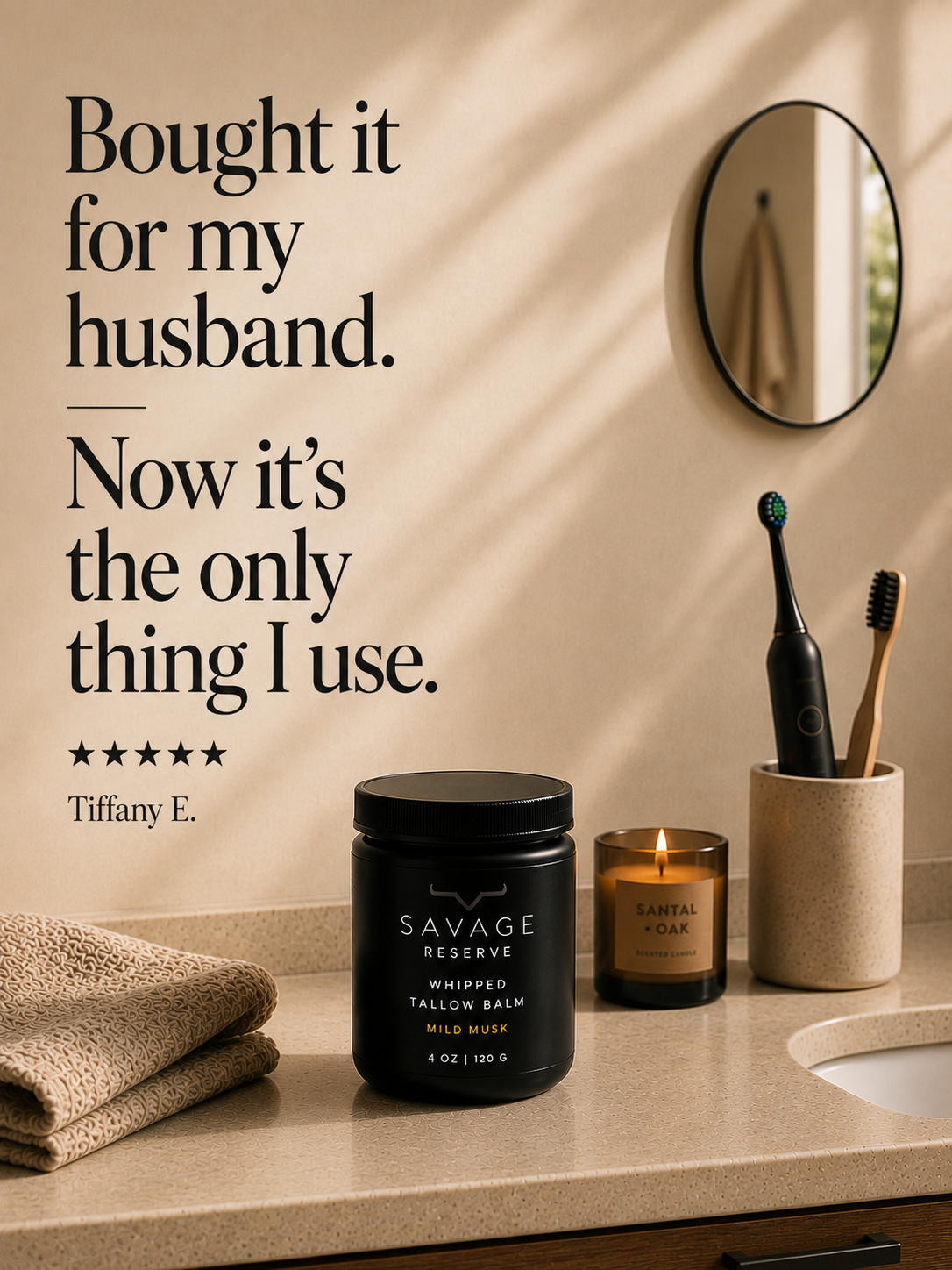 Savage Reserve Tallow Balm – Mild Musk (4oz)